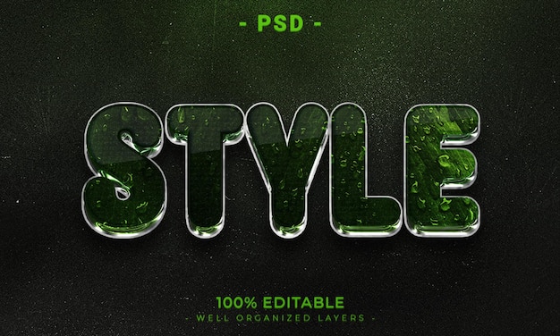 Maqueta de estilo de efecto de logotipo y texto editable en 3d con fondo abstracto oscuro