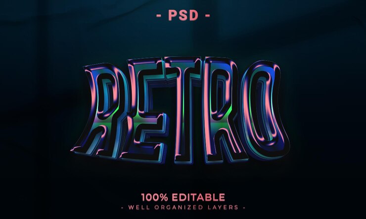 PSD maqueta de estilo de efecto de logotipo y texto editable en 3d con fondo abstracto oscuro