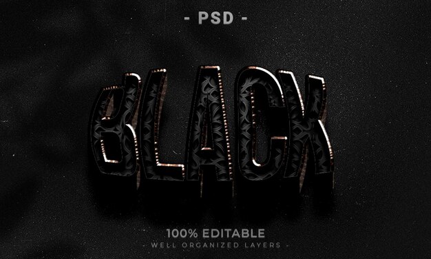 PSD maqueta de estilo de efecto de logotipo y texto editable en 3d con fondo abstracto oscuro