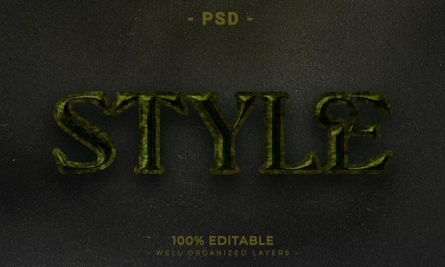 Maqueta de estilo de efecto de logotipo y texto editable en 3d con fondo abstracto oscuro