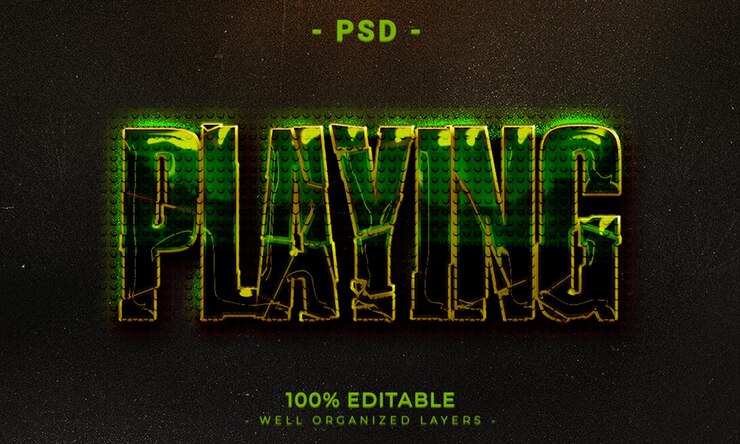 PSD maqueta de estilo de efecto de logotipo y texto editable en 3d con fondo abstracto oscuro