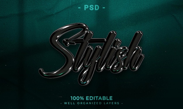 Maqueta de estilo de efecto de logotipo y texto editable en 3d con fondo abstracto oscuro