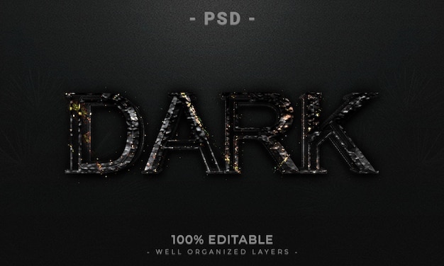 Maqueta de estilo de efecto de logotipo y texto editable en 3d PSD con fondo abstracto oscuro