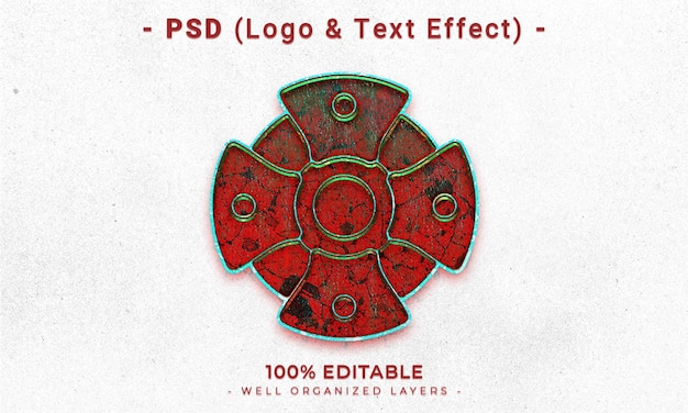 Maqueta de estilo de logotipo y efecto de texto editable en 3D con fondo abstracto oscuro