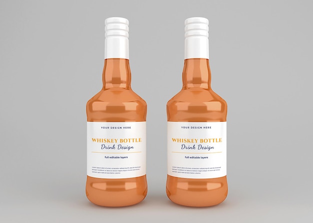 Maqueta de etiqueta de botella de bebida de whisky
