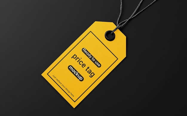 Maqueta de etiqueta de precio de lujo Maqueta de Etiqueta de precio amarillo en fondo negro
