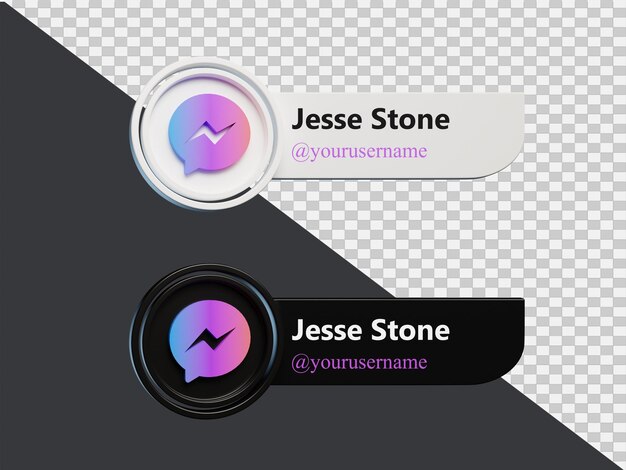 Maqueta de etiqueta de redes sociales de Messenger