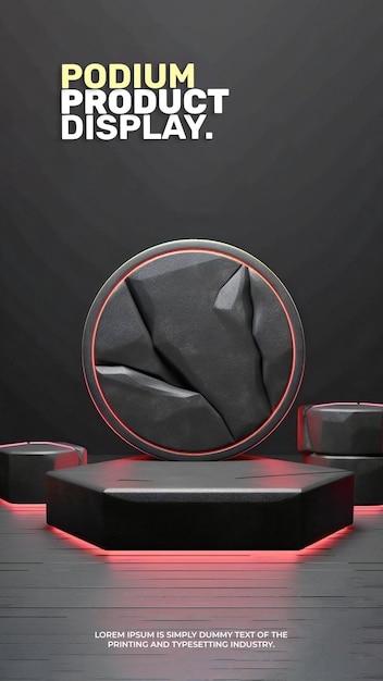 Maqueta de exhibición de escenario futurista de presentación de productos escena de luz de neón para la distribución de productos