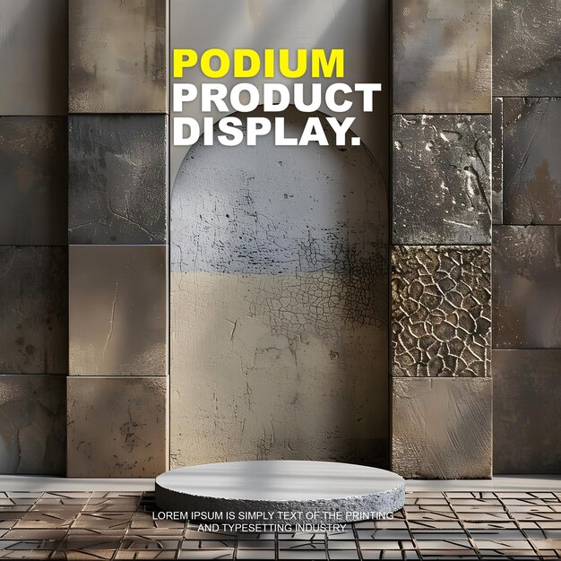 PSD maqueta de exhibición en el escenario del podio para la escena de presentación del producto para la vitrina de exhibición del producto