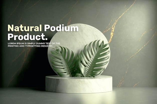 Maqueta de exhibición de escenario de podio natural para escena de presentación de producto para representación 3d de exhibición de producto