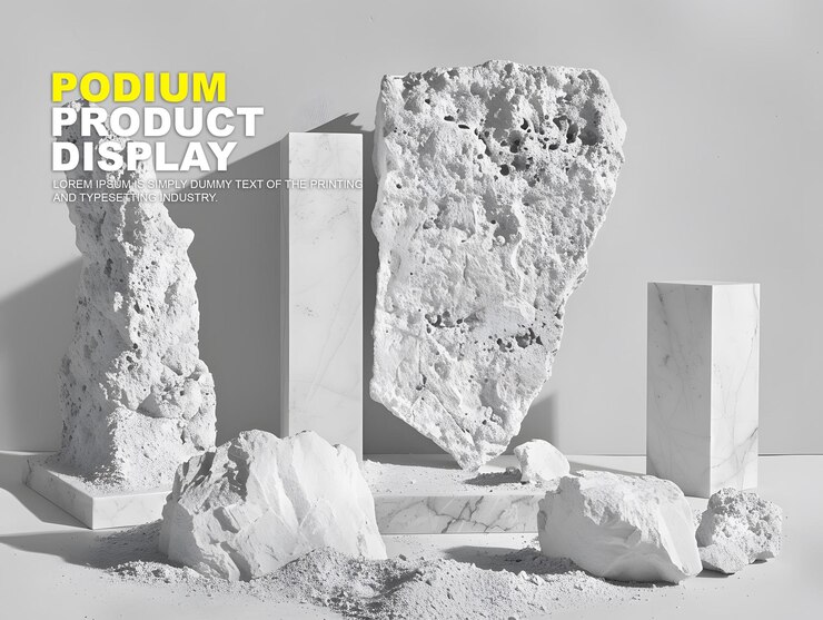 PSD maqueta de exhibición en el escenario del podio para la presentación del producto podio para la exhibición del producto