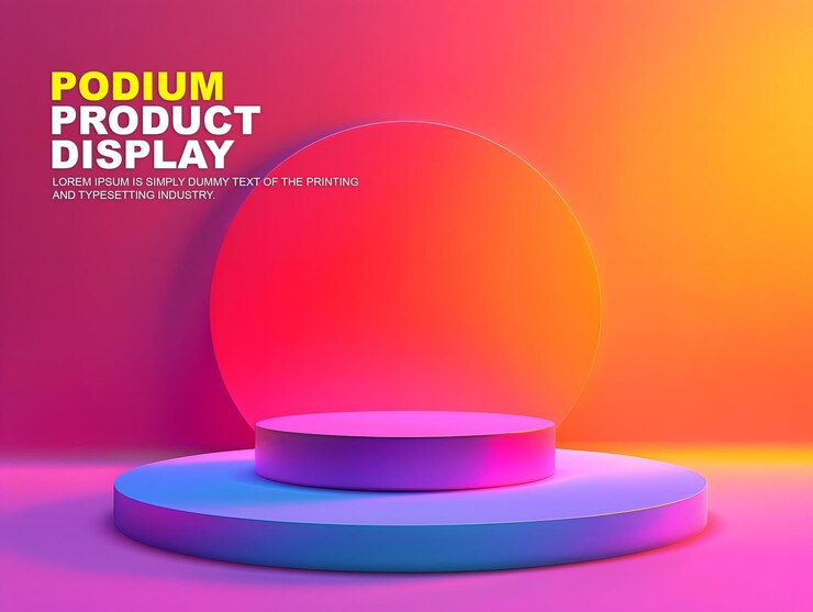 PSD maqueta de exhibición en el escenario del podio para la presentación del producto podio para la exhibición del producto