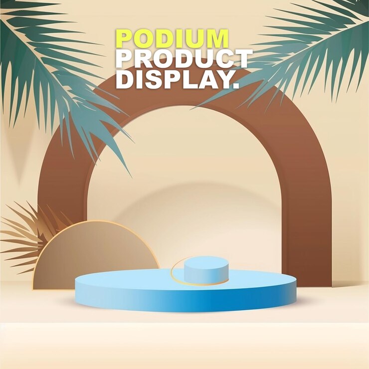 PSD maqueta de exhibición en el escenario del podio para la presentación del producto podio para la exhibición del producto