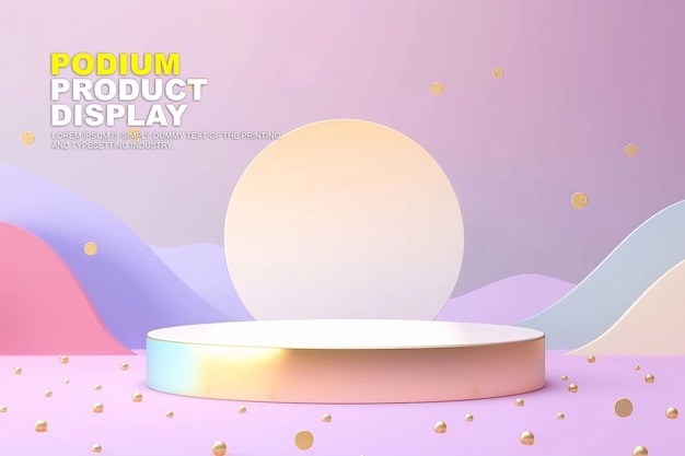 Maqueta de exhibición en el escenario del podio para la presentación del producto Podio para la exhibición del producto