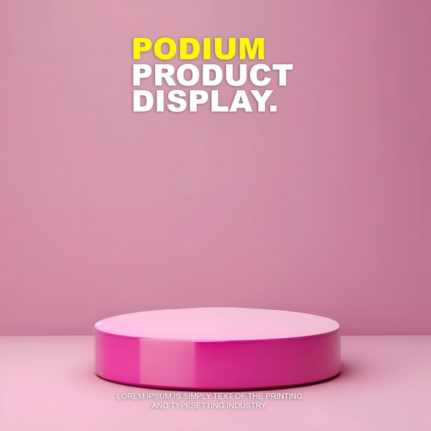 PSD maqueta de exhibición de escenario redondo para la presentación de productos podium para la exhibición de productos