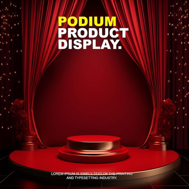 maqueta de exhibición de producto de escenario de podio elegante y lujosa para presentación de producto de espectáculo