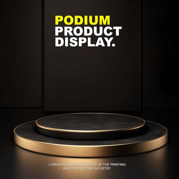 maqueta de exhibición de producto de escenario de podio elegante y lujosa para presentación de producto de espectáculo