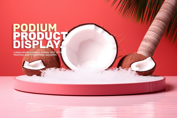 PSD maqueta de exhibición de productos en el escenario del podio, elegante y natural de verano, para la presentación del producto.