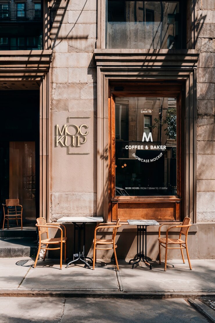 PSD maqueta de la fachada del restaurante