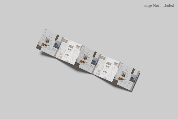 Maqueta de folleto cuadrado de cinco pliegues
