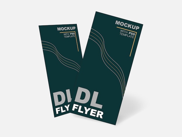 Maqueta de folleto DL con plantilla editable