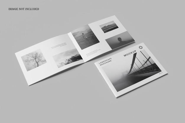 Maqueta de folleto de paisaje a4