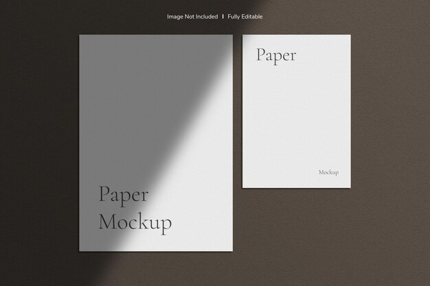 Maqueta de folleto de papel minimalista y elegante con superposición de sombras