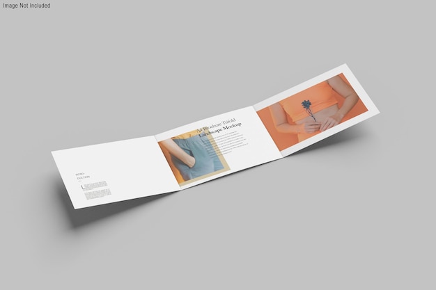 Maqueta de folleto tríptico A4 horizontal