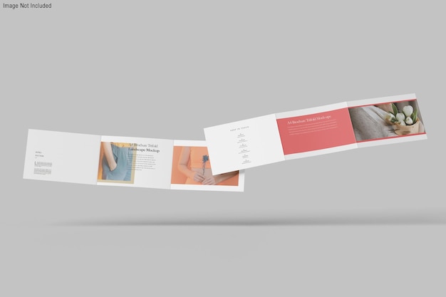 Maqueta de folleto tríptico A4 horizontal
