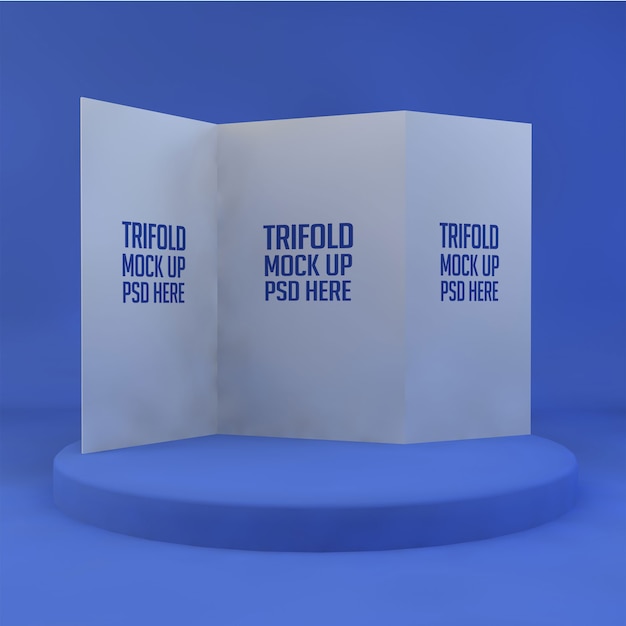 Maqueta de folleto tríptico abierto
