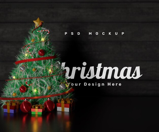 Maqueta de fondo navideño con fondo de adorno navideño o diseño de fondo navideño