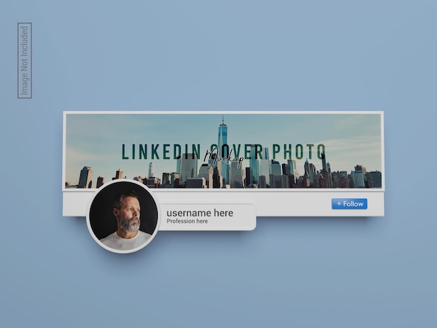 Maqueta de foto de portada de linkedin renderizada en 3D