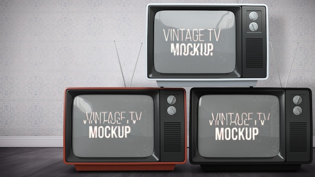 Maqueta de foto de TV vintage