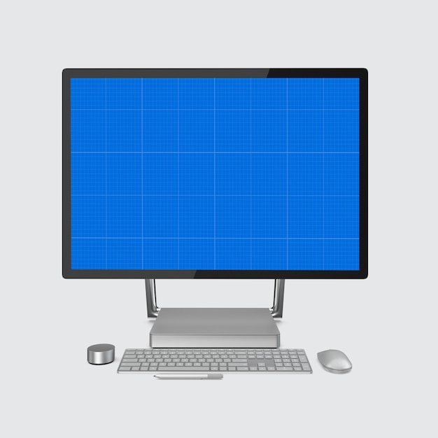 PSD maqueta frontal de computadora