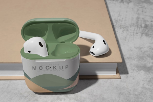 PSD maqueta de funda de airpods