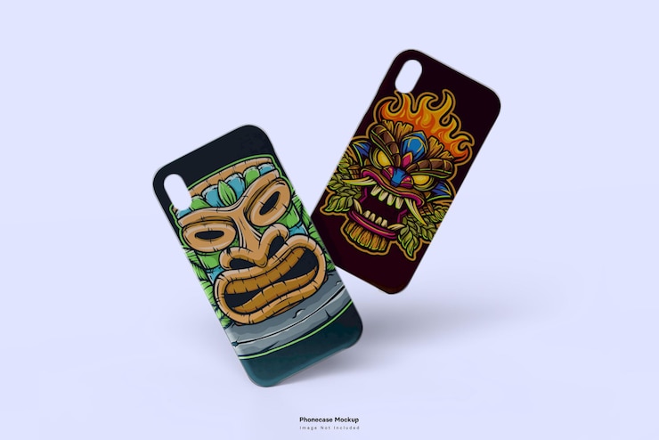 PSD maqueta de funda blanda para teléfono
