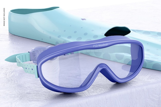 Maqueta de gafas de natación, vista izquierda