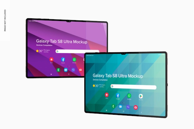 PSD maqueta de galaxy tab s8 ultra