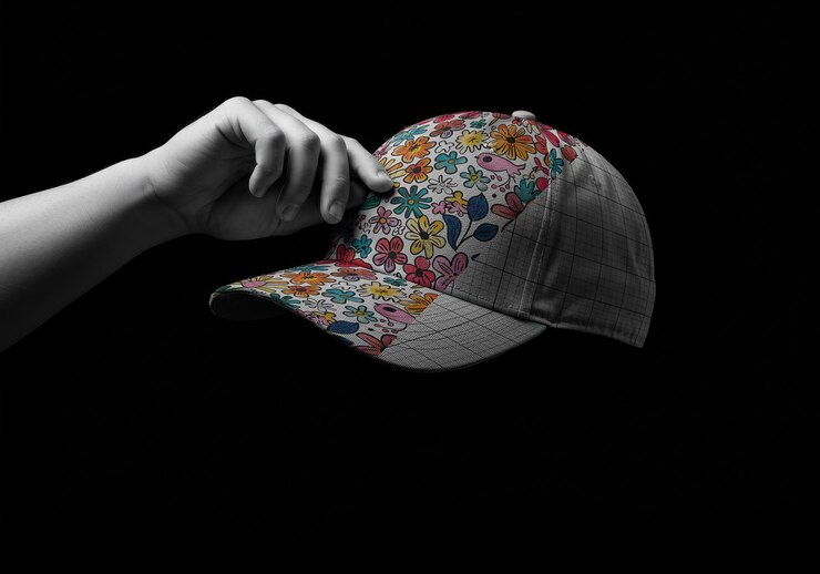 PSD maqueta de gorra de béisbol de alto contraste