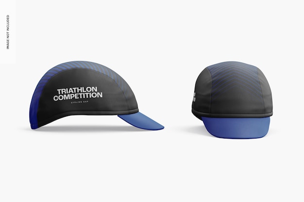 Maqueta de Gorras de Ciclismo, Vista Lateral y Frontal