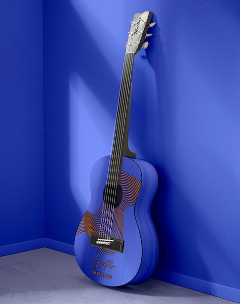 Maqueta de guitarra profesional en estudio