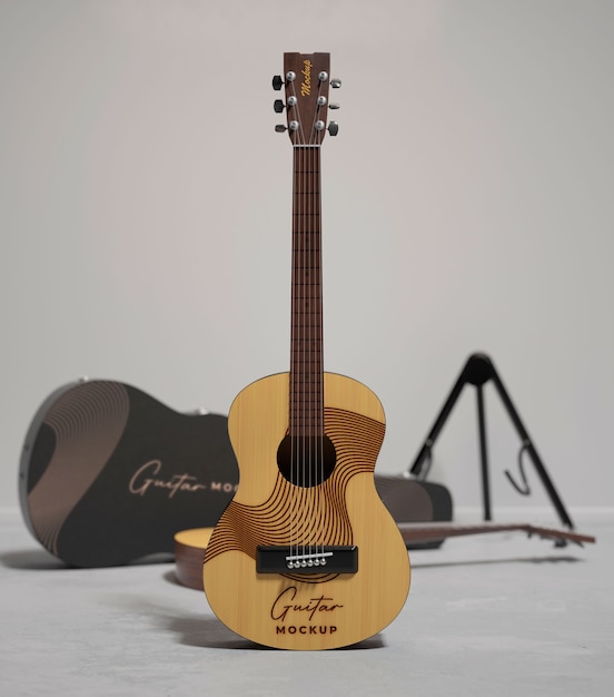 Maqueta de guitarra profesional en estudio