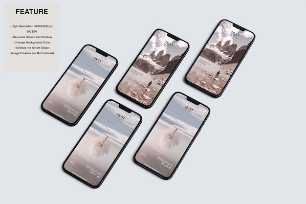 Maqueta HD de pantalla de teléfono inteligente