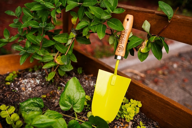 PSD maqueta de herramientas para jardineria.