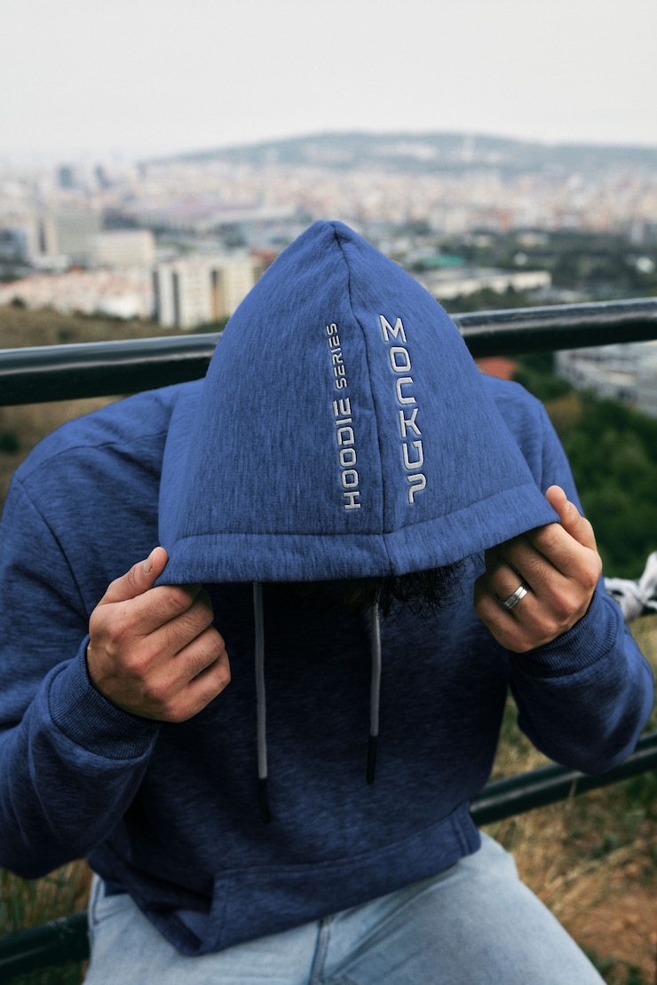 PSD maqueta de hombre vestido con sudadera