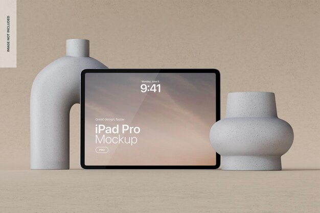 PSD maqueta horizontal de la pantalla del ipad pro