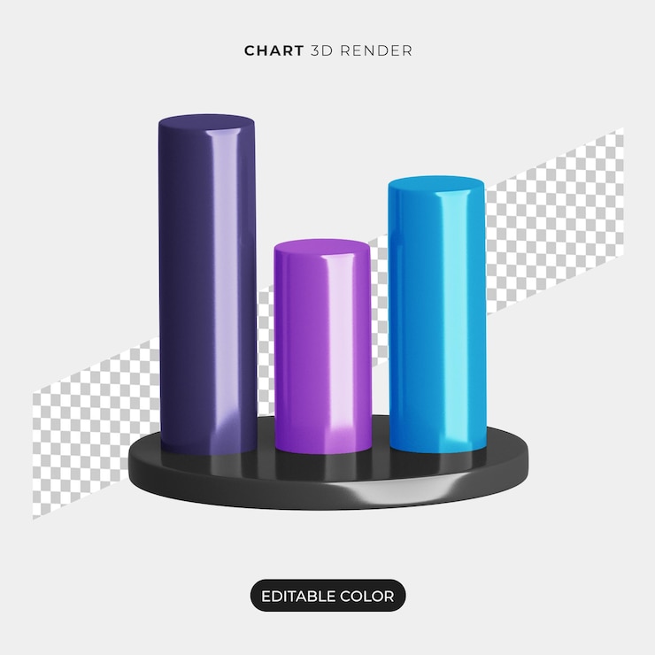 PSD maqueta de icono de infografía de gráfico 3d aislado