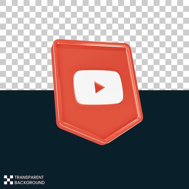 Maqueta de icono de youtube psd en renderizado 3d