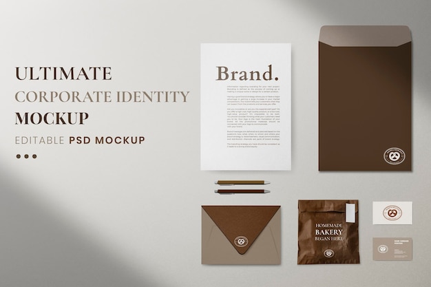PSD maqueta de identidad corporativa, imagen psd realista de papelería profesional