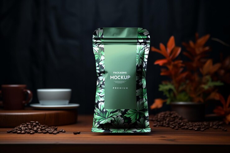 Maqueta de identidad de marca de bolsa de café